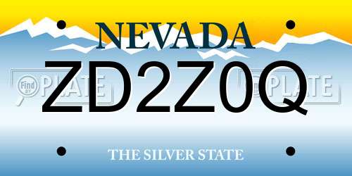 ZD2Z0Q Nevada License Plate