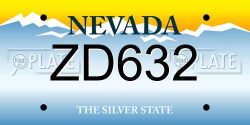 ZD632 Nevada License Plate