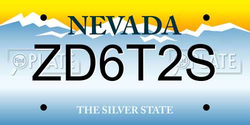 ZD6T2S Nevada License Plate