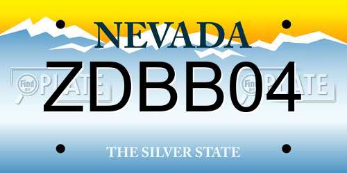 ZDBB04 Nevada License Plate