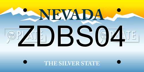 ZDBS04 Nevada License Plate
