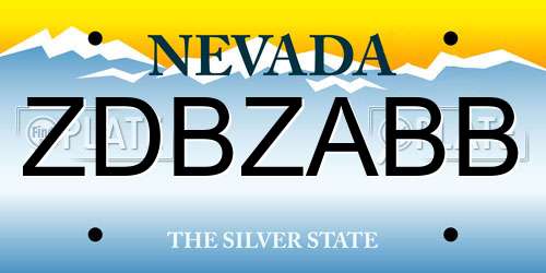 ZDBZABB Nevada License Plate