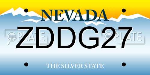 ZDDG27 Nevada License Plate