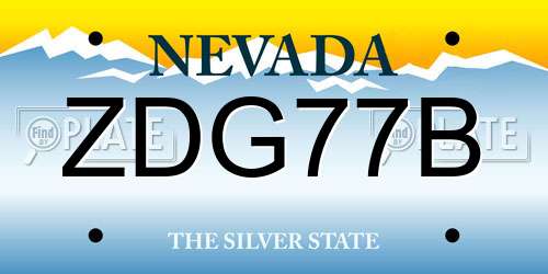 ZDG77B Nevada License Plate