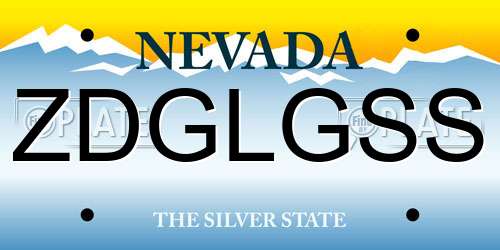 ZDGLGSS Nevada License Plate