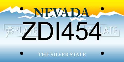 ZDI454 Nevada License Plate