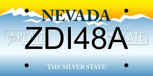 ZDI48A Nevada License Plate