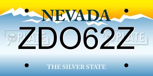 ZDO62Z Nevada License Plate