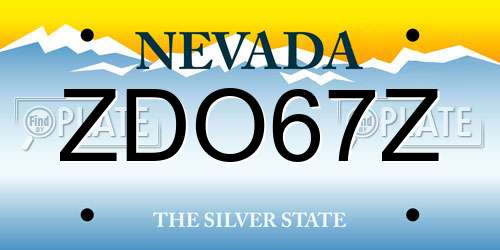 ZDO67Z Nevada License Plate
