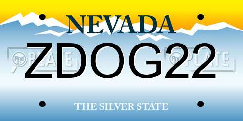 ZDOG22 Nevada License Plate