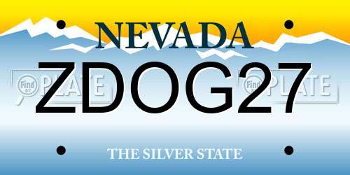 ZDOG27 Nevada License Plate