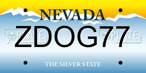 ZDOG77 Nevada License Plate