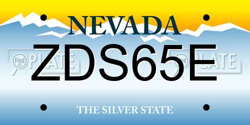 ZDS65E Nevada License Plate
