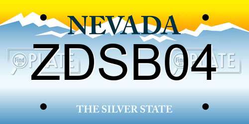 ZDSB04 Nevada License Plate