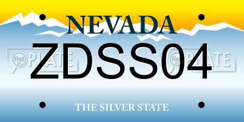 ZDSS04 Nevada License Plate