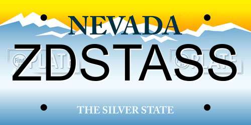 ZDSTASS Nevada License Plate