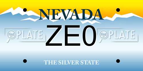 ZE0 Nevada License Plate