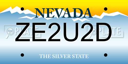 ZE2U2D Nevada License Plate