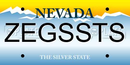 ZEGSSTS Nevada License Plate