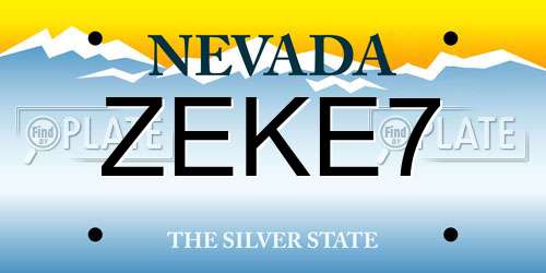 ZEKE7 Nevada License Plate