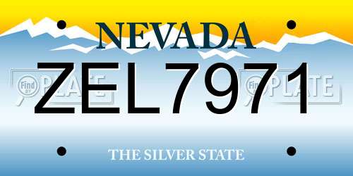ZEL7971 Nevada License Plate