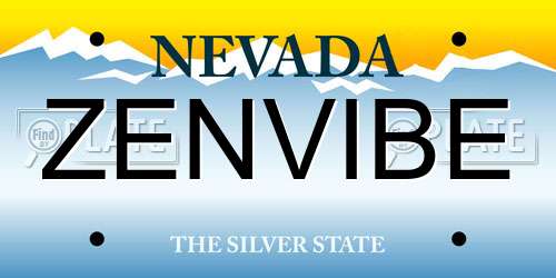 ZENVIBE Nevada License Plate