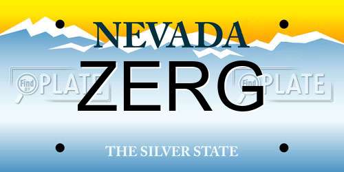 ZERG Nevada License Plate