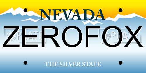 ZEROFOX Nevada License Plate