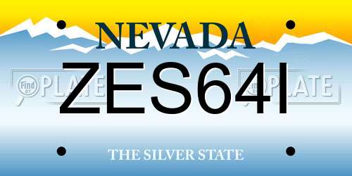 ZES64I Nevada License Plate