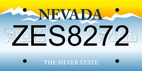 ZES8272 Nevada License Plate