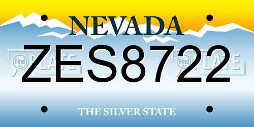 ZES8722 Nevada License Plate