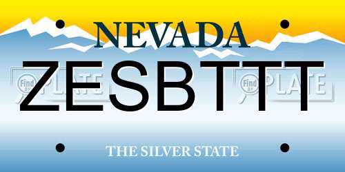 ZESBTTT Nevada License Plate