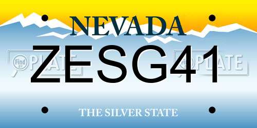 ZESG41 Nevada License Plate
