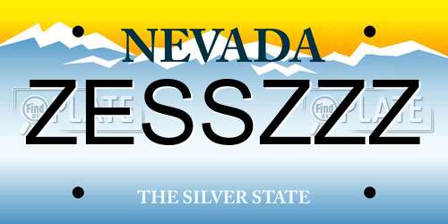ZESSZZZ Nevada License Plate