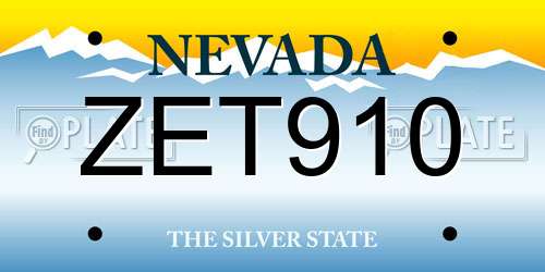 ZET910 Nevada License Plate
