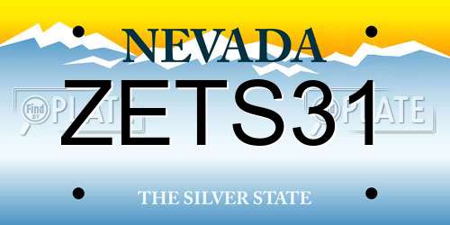 ZETS31 Nevada License Plate