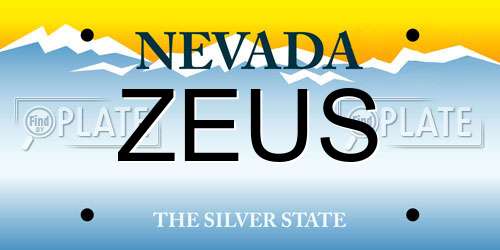ZEUS Nevada License Plate