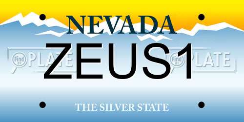 ZEUS1 Nevada License Plate