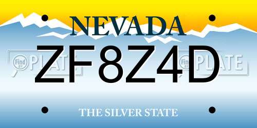 ZF8Z4D Nevada License Plate