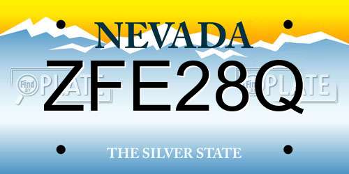 ZFE28Q Nevada License Plate