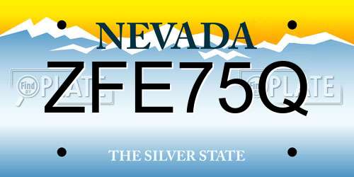 ZFE75Q Nevada License Plate