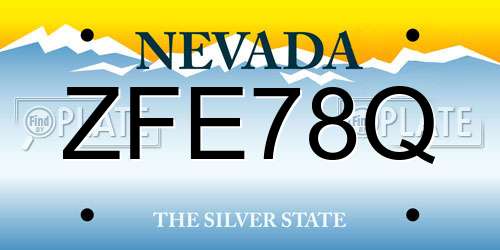 ZFE78Q Nevada License Plate