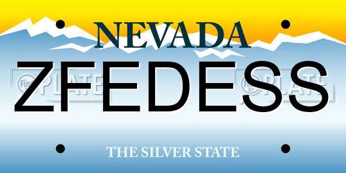 ZFEDESS Nevada License Plate