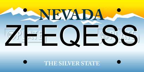 ZFEQESS Nevada License Plate