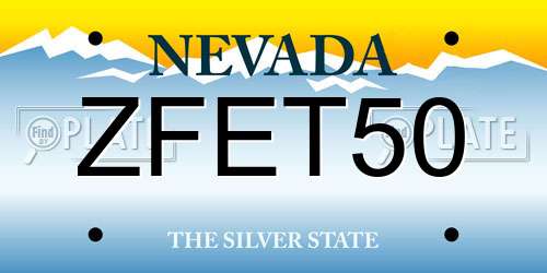 ZFET50 Nevada License Plate