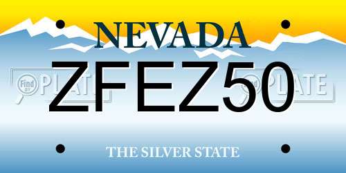 ZFEZ50 Nevada License Plate