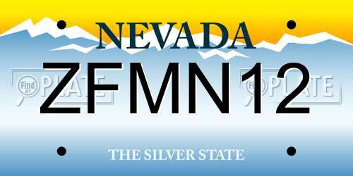 ZFMN12 Nevada License Plate