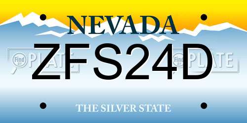 ZFS24D Nevada License Plate