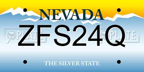 ZFS24Q Nevada License Plate