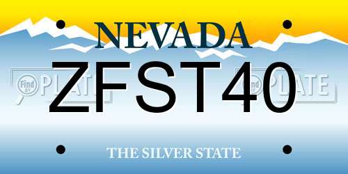 ZFST40 Nevada License Plate